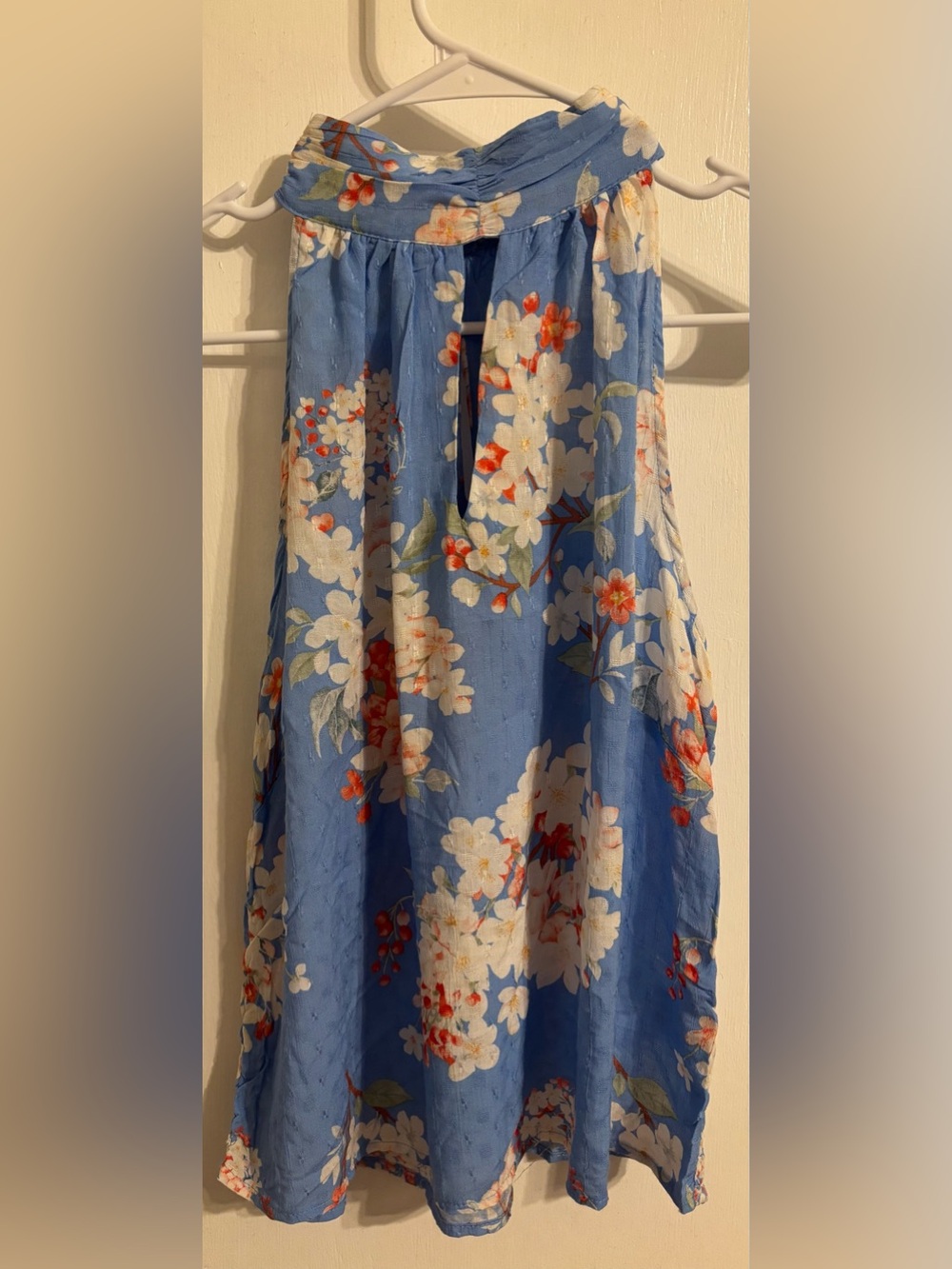 Laura Ashley Blue Floral Halter Women's Top